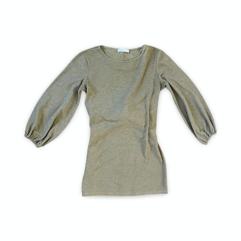R. Vioimos Shift Dress Women's Olive Green Tie Wrap Front or Back Size Medium